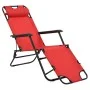 Tumbonas plegables con reposapiés 2 unidades acero rojo de vidaXL, Tumbonas - Ref: Foro24-44344, Precio: 106,56 €, Descuento: %