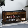 Engineered wood shoe bench smoked oak 105.5x32x57.5 cm by , Benches for halls and storage - Ref: Foro24-835214, Price: 84,78 ...
