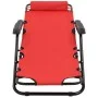 Tumbonas plegables con reposapiés 2 unidades acero rojo de vidaXL, Tumbonas - Ref: Foro24-44344, Precio: 106,56 €, Descuento: %