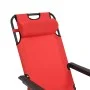 Tumbonas plegables con reposapiés 2 unidades acero rojo de vidaXL, Tumbonas - Ref: Foro24-44344, Precio: 106,56 €, Descuento: %