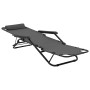 Folding sun loungers with footrest 2 units gray steel by vidaXL, Loungers - Ref: Foro24-44345, Price: 146,94 €, Discount: %