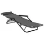 Folding sun loungers with footrest 2 units gray steel by vidaXL, Loungers - Ref: Foro24-44345, Price: 112,08 €, Discount: %