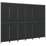 Biombo de 6 paneles ratán sintético negro de , Divisores de ambientes - Ref: Foro24-365368, Precio: 305,25 €, Descuento: %