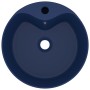 Lavabo lujo con rebosadero cerámica azul oscuro mate 36x13 cm