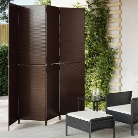 Brown synthetic rattan 4-panel screen by , Room dividers - Ref: Foro24-365361, Price: 175,33 €, Discount: %