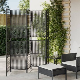5-panel black synthetic rattan screen by , Room dividers - Ref: Foro24-365380, Price: 132,29 €, Discount: %