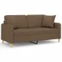 2-seater sofa with brown fabric cushions 140 cm by , Sofas - Ref: Foro24-3200912, Price: 222,93 €, Discount: %