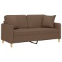 2-seater sofa with brown fabric cushions 140 cm by , Sofas - Ref: Foro24-3200912, Price: 226,31 €, Discount: %