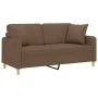2-seater sofa with brown fabric cushions 140 cm by , Sofas - Ref: Foro24-3200912, Price: 222,93 €, Discount: %