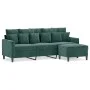 3-Sitzer-Sofa mit dunkelgrünem Samthocker 180 cm von , Sofas - Ref: Foro24-3201109, Preis: 297,06 €, Rabatt: %