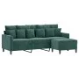 3-Sitzer-Sofa mit dunkelgrünem Samthocker 180 cm von , Sofas - Ref: Foro24-3201109, Preis: 297,06 €, Rabatt: %