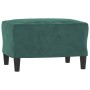 3-Sitzer-Sofa mit dunkelgrünem Samthocker 180 cm von , Sofas - Ref: Foro24-3201109, Preis: 305,82 €, Rabatt: %