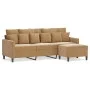 3-Sitzer-Sofa mit braunem Samthocker 180 cm von , Sofas - Ref: Foro24-3201114, Preis: 326,41 €, Rabatt: %