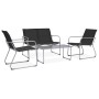 Gartenmöbel-Set 4-teilig aus schwarzem Stoff und Stahl von vidaXL, Gartensets - Ref: Foro24-44352, Preis: 195,44 €, Rabatt: %