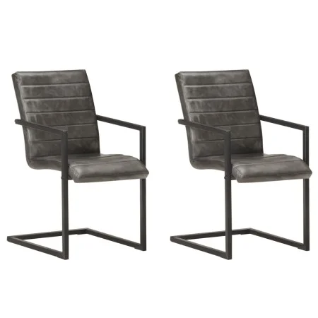Freischwinger-Esszimmerstühle 2 Einheiten Echtleder grau von , Essstühle - Ref: Foro24-321842, Preis: 292,94 €, Rabatt: %