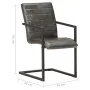 Freischwinger-Esszimmerstühle 2 Einheiten Echtleder grau von , Essstühle - Ref: Foro24-321842, Preis: 292,94 €, Rabatt: %