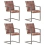 Cantilever dining chair 4 pcs aged brown genuine leather by , dining chairs - Ref: Foro24-3067130, Price: 565,26 €, Discount: %
