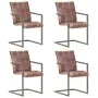 Cantilever dining chair 4 pcs aged brown genuine leather by , dining chairs - Ref: Foro24-3067130, Price: 550,73 €, Discount: %