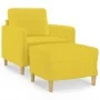 Sillón con taburete tela amarillo claro 60 cm de , Sofás - Ref: Foro24-3201189, Precio: 187,61 €, Descuento: %