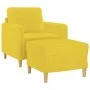 Sillón con taburete tela amarillo claro 60 cm de , Sofás - Ref: Foro24-3201189, Precio: 187,61 €, Descuento: %