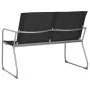 Juego de muebles de jardín 4 piezas tela y acero negro de vidaXL, Conjuntos de jardín - Ref: Foro24-44352, Precio: 192,58 €, ...