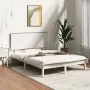 Small double bed frame white solid wood 120x190cm by , Beds and slatted bases - Ref: Foro24-3104774, Price: 132,87 €, Discoun...
