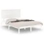 Small double bed frame white solid wood 120x190cm by , Beds and slatted bases - Ref: Foro24-3104774, Price: 132,87 €, Discoun...