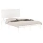 Small double bed frame white solid wood 120x190cm by , Beds and slatted bases - Ref: Foro24-3104774, Price: 132,87 €, Discoun...