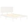 Small double bed frame white solid wood 120x190cm by , Beds and slatted bases - Ref: Foro24-3104774, Price: 132,87 €, Discoun...