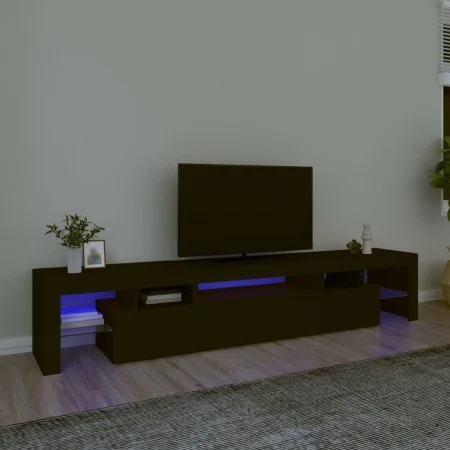 TV stand with LED lights Black 215x36.5x40 cm by , TV Furniture - Ref: Foro24-3152795, Price: 171,87 €, Discount: %