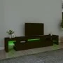 TV stand with LED lights Black 215x36.5x40 cm by , TV Furniture - Ref: Foro24-3152795, Price: 171,87 €, Discount: %