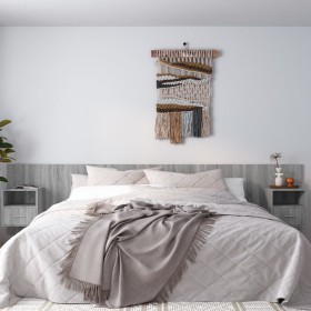 Cabecero de cama y mesitas madera contrachapada gris Sonoma