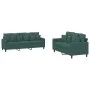 2-piece dark green velvet sofa set with cushions by , Sofas - Ref: Foro24-3201722, Price: 477,68 €, Discount: %