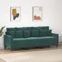 Sofá de 3 plazas terciopelo verde oscuro 180 cm de , Sofás - Ref: Foro24-359315, Precio: 249,99 €, Descuento: %