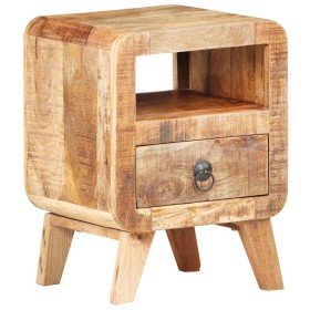 Mesita de noche de madera de mango rugosa 30x30x41 cm en Aparadores | Comprar online en Foro24