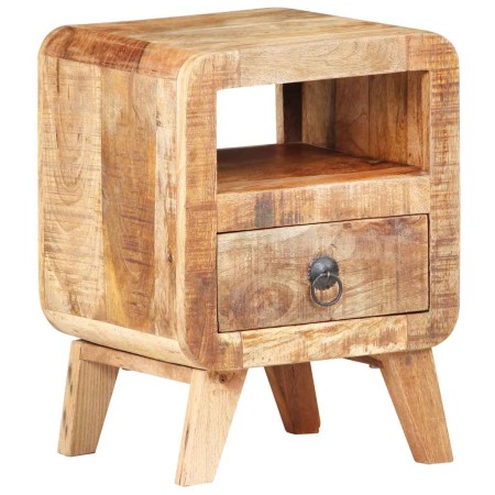 Mesita de noche de madera de mango rugosa 30x30x41 cm en Aparadores | Comprar online en Foro24