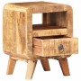 Mesita de noche de madera de mango rugosa 30x30x41 cm en Aparadores | Comprar online en Foro24