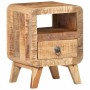 Mesita de noche de madera de mango rugosa 30x30x41 cm en Aparadores | Comprar online en Foro24