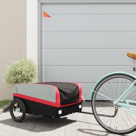 Fahrradanhänger aus schwarzem und rotem Eisen 45 kg von , Fahrradanhänger - Ref: Foro24-94041, Preis: 80,36 €, Rabatt: %