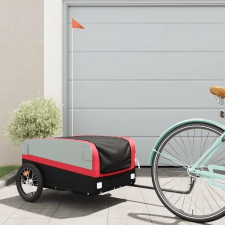 Bicycle trailer, black and red iron, 45 kg by , Bicycle trailers - Ref: Foro24-94041, Price: 79,07 €, Discount: %
