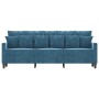 3-Sitzer-Sofa aus blauem Samt, 180 cm von , Sofas - Ref: Foro24-359322, Preis: 313,56 €, Rabatt: %