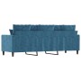 3-Sitzer-Sofa aus blauem Samt, 180 cm von , Sofas - Ref: Foro24-359322, Preis: 313,56 €, Rabatt: %