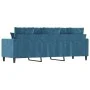 3-Sitzer-Sofa aus blauem Samt, 180 cm von , Sofas - Ref: Foro24-359322, Preis: 317,50 €, Rabatt: %