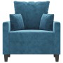 Blue velvet armchair 60 cm by , Sofas - Ref: Foro24-359292, Price: 166,68 €, Discount: %