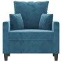 Sillón de terciopelo azul 60 cm de , Sofás - Ref: Foro24-359292, Precio: 164,60 €, Descuento: %