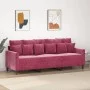Sofá de 3 plazas de terciopelo rojo tinto 180 cm de , Sofás - Ref: Foro24-359317, Precio: 258,79 €, Descuento: %