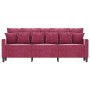 3-seater velvet sofa in burgundy red, 180 cm by , Sofas - Ref: Foro24-359317, Price: 257,02 €, Discount: %