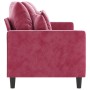 3-seater velvet sofa in burgundy red, 180 cm by , Sofas - Ref: Foro24-359317, Price: 257,02 €, Discount: %