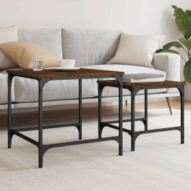 Stackable coffee tables, set of 2, engineered wood, brown oak. by , Coffee table - Ref: Foro24-838922, Price: 37,99 €, Discou...