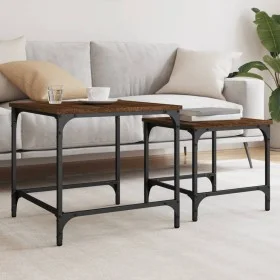 Stackable coffee tables, set of 2, engineered wood, brown oak. by , Coffee table - Ref: Foro24-838922, Price: 37,63 €, Discou...
